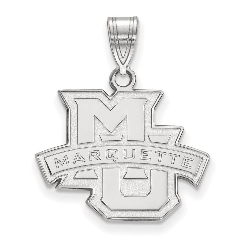 10k White Gold Marquette U Medium Pendant